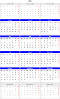 Excel Calendar Spreadsheet 18 Months with Days on Top
